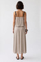 4929 Women's Layered Volan Detailed Strappy Long Dress Stone - 4