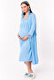 Effortt Blue Maternity and Postpartum Nightgown Set with Robe - 8