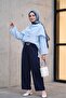 Oversize Modal Tunic with Detachable Cape - Baby Blue - 5