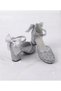 Girls' Bow Detail Silver Color Glitter Comfortable Heels Stylish Dressy Dress Shoes - 4