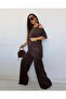 Buketli̇ Women's One-Shoulder Strap Blouse with Satin and Lace Detailing and Bottom Base with Lace Detailing - 3