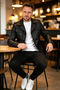 Harrison Genuine Leather Men's Black Safari Leather Jacket - 2