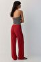 2 Pieces Comfortable Fit High Waist Wide-Leg Viscose Mix Women's Trousers - 4