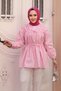 Pink Hijab Tunic with Gather Detail 101042P - 2