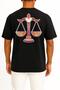 Oversized Libra Zodiac Sign - Astrology Pocket and Back Design Unisex T-Shirt - 2
