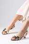 Gold Color Women's Low Heel Shoes
