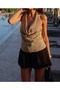 Beachwear Degaje Yaka Gold Blouse - 5