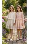 Girl's 2-Piece Suit with Mesh Detail, Soft Jacquard Fabric, and Jacket, Ages 6-10, Birthday, Special Occasion - 4