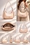 Beige Curved Women's Shoulder Bag |   Beige Mt1531 - 4