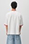 تيشيرت مطبوع كبير الحجم باللون البيج - 7