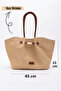Women's Handbag Shoulder Bag Straw Bag Handbag Daily Large Size Summer Tote Bag Khaki- Valencia Tote