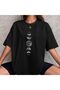 Women's Black Color Comfortable Fit Crewneck Tee. Oversize T-Shirt