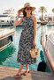 Patterned Halter Neck Midi Dress