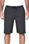 Men's Black Striped Two Thread 85% Cotton 15% Polyester Comfortable Fit Casual Striped Bermuda Shorts