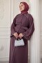 Triangle Collar Stone Rose Abaya - 4