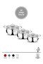 Asi 6 Piece Casserole Pot Set |   18/10 Stainless Steel |   Induction Compatible |   16-18-20 | - 2