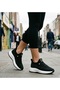 26Y301 Women's Black Glittery Knitwear Thick Air Comfort Orthopedic Comfortable Sole Stoned Textile Laceless Walking Design Sports Sneaker Daily Sports Shoes - 2