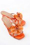 S-622 Orange Orchid Detailed Thin Heeled Women's Slippers - 4