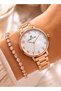 Rose Gold Color - Cut Glass - Women's Wristwatch - Bracelet Set - Gift Dkl01302.0.681 - 4