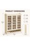 Modern Wooden Shoe Cabinet, 3 Doors, 8-Tier Shoe Rack Organizer with Umbrella Holder, Cream, 90 x 32 x 107 cm - 3