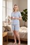 Angelique Bamboo Fabric Short Sleeve Collar Lace and Button Detailed Floral Pattern Women's Shorts Set22076-77 - 2