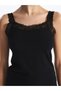 Square Neck Lace Detailed Women's Tank Top (S4) - 4