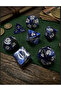 مجموعة من 7 قطع من نرد DND EPOXY Frp، نرد DND للعبة Dungeons And Dragons، نرد ألعاب الطاولة، رخام أزرق رمادي