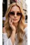 4342 Wooden Handle Brown Sunglasses - 4