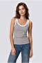 Women's Ribbed Sleeveless T-Shirt Striped Color