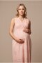Women's Powder Linen Scalloped New Season 2-Piece Maternity Nightgown Set with Dressing Gown - 2