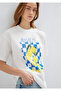 Amalfi Printed Ecru T-Shirt Loose Fit / Comfortable Loose Cut 1614003-70057