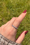 Steel Ring with Star Zircon Stone, Adjustable, Women'S, Non-Tarnish - 8