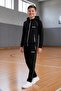 Boy's Athletic Raglan Sleeve Hooded Straight Leg Diver Fabric Tracksuit Set Esf7019 - 4