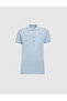 Blue Slim Fit Cotton Polo Collar Basic T-Shirt 50325456-Vr248 - 7