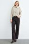Buttoned Shirt Collar Pleated Trench Coat - 7