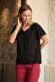Plaid Patterned Lace Detailed Pajama Set - 4