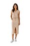 Women's Double Suit- Aerobin Fabric Front Slit Piece Skirt-Low Sleeve Piece Blouse