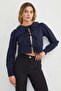 Peter Pan collar Front Tie Crop Blouse