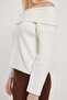 Madonna Collar Draped Knitwear Sweater - 3