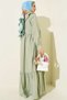 Women's Baby Collar Long Hijab Dress 1552 - E.Green - 4