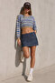 Women's Trendy Hole Casual Blue Crop Sweater - 5