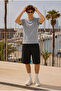 Men's Trend Crew Neck Comfortable Basic Anthracite T-Shirt - 4