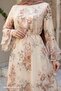 Spanish Sleeve Floral Patterned Beige Dress - 2