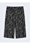 Two Mt Shop Quality Lcw Grace Black Combed Cotton Patterned Standard & Regular Women's Capri - 5