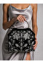 Varia |   Satin Fabric Silver Metal Handle Women's Handbag Evening Dress Bag