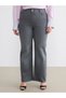 Alita City Farkıyla Soulife Gray Denim Straight Wideleg High Waist Wide Leg Women's Jean Pants - 2