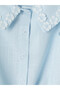 Trendlucky Girl's Shirt with Floral Embroidery and Contrast - 3