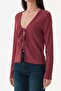 Wrapped Fabric Front Tie Cardigan - 6