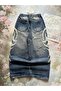 Navy Blue Stonewashed White Tribal Print Harajuku Y2K Unisex Baggy Pants - 4