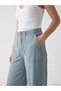 Alita City High Waist Wideleg Women's Jean Pants with a Difference in Color - 3